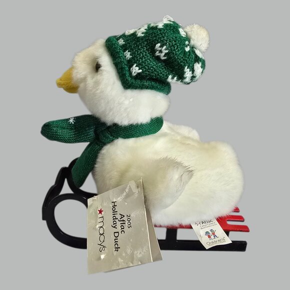 2005 Macy’s AFLAC Sledding Talking Duck 7" Stuffed Animal Plush w/ Tag WORKING! - Picture 4 of 11